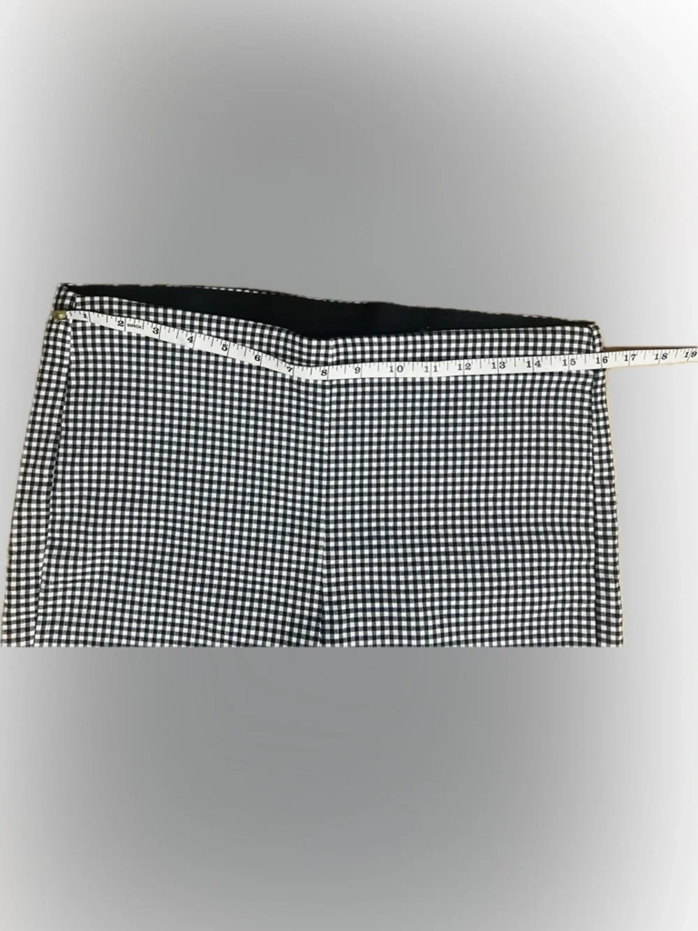 LN Chico's SZ 1.5 (US 10) Black & White Pull-on Gingham Crop Pants/Waist 32”-38”